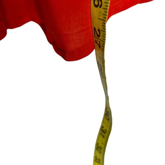 Maeve Red Orange Sleeveless Button Up Flowy V Neck Top Medium - Picture 6 of 8